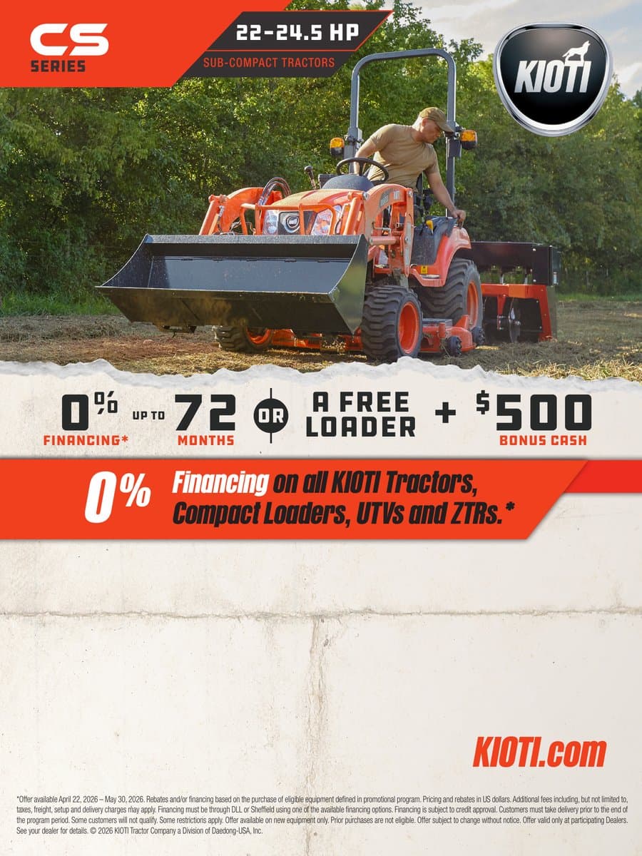 CS Series Sub-Compact Tractors Q2 Spring Savings