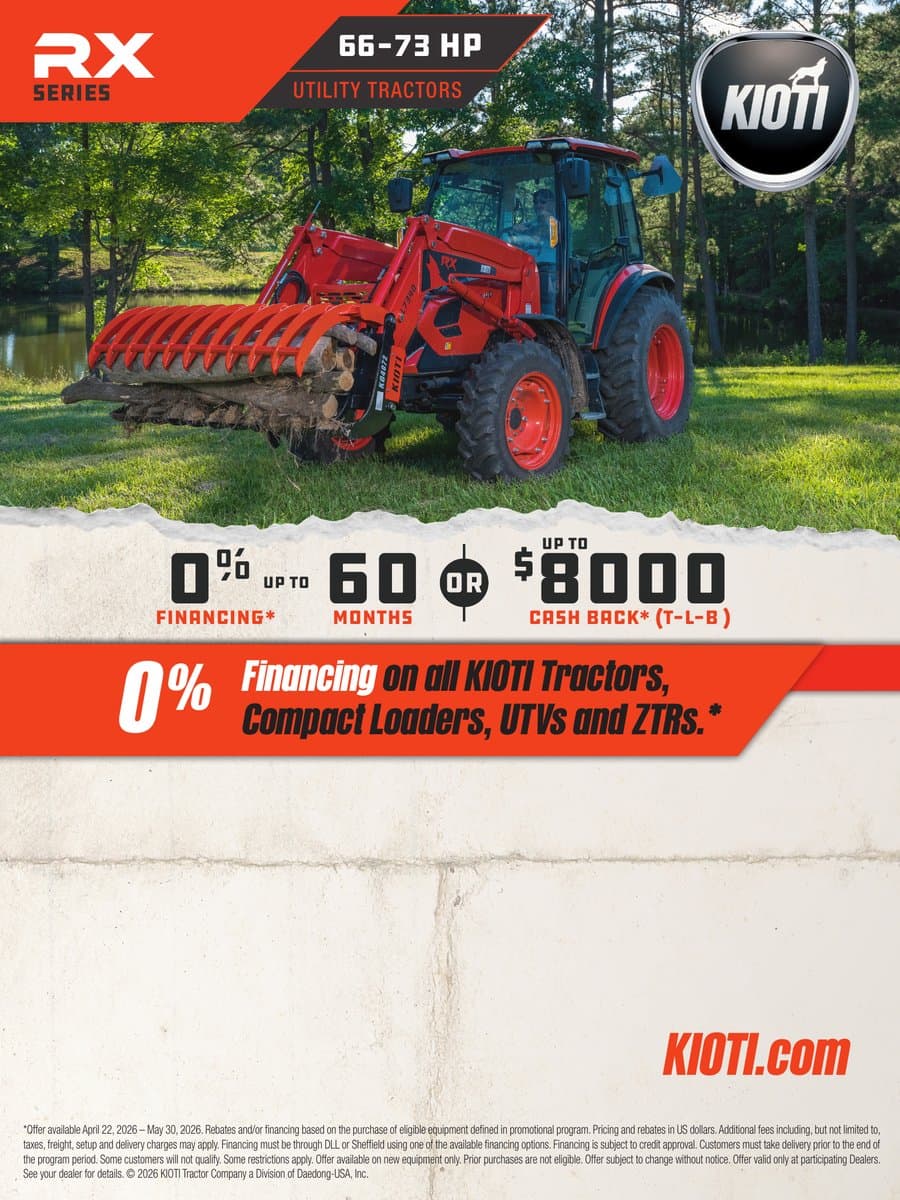RX Series Utility Tractor Q2 Savings